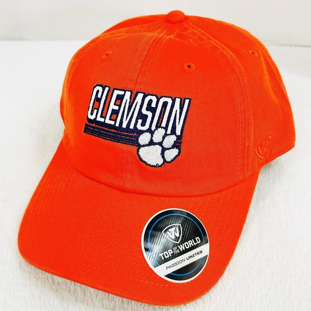 Clemson Tigers Top of the World Slice Hat Cap Adjustable Strapback NCAA Orange